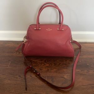 Kate Spade red soft leather handbag with crossbody